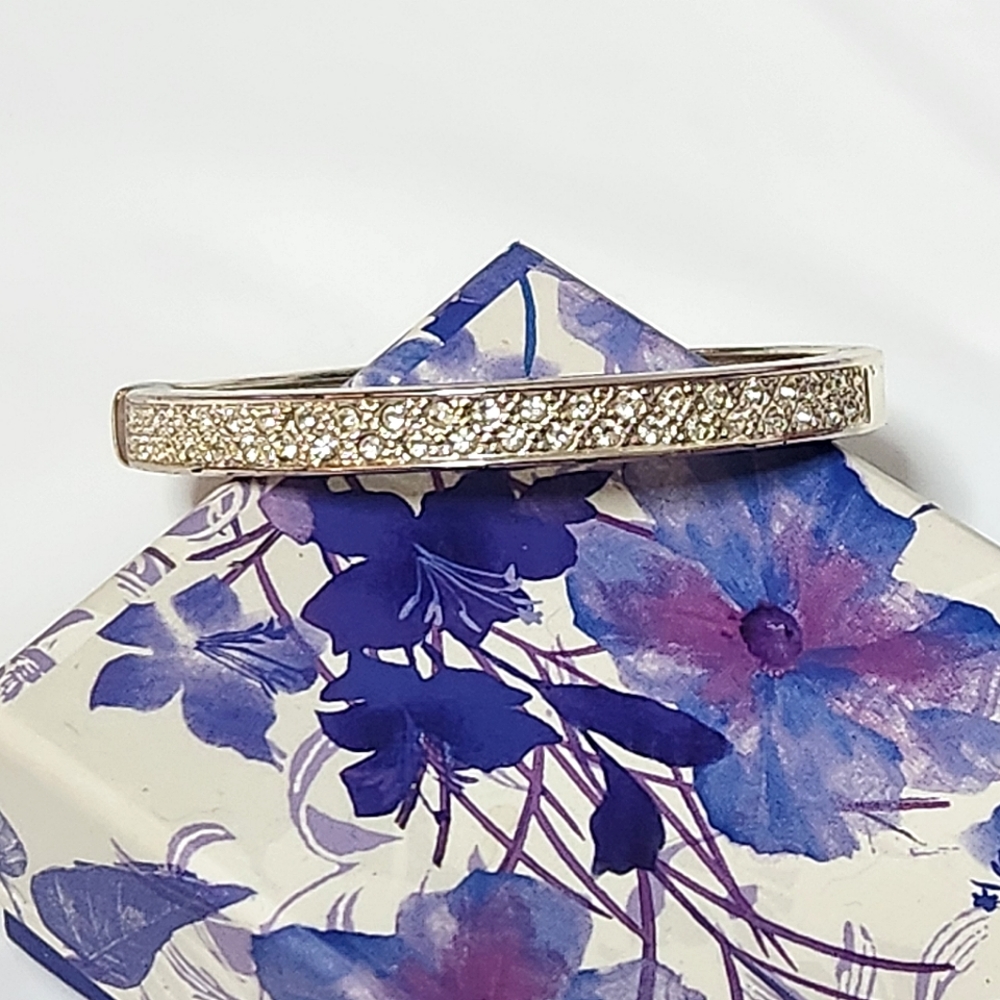 Clear Rhinestone Bangle Bracelet - Picture 3 of 12